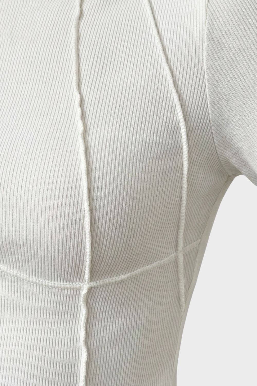 Long Sleeve Top for Women with Round Neck and Ribbed Texture