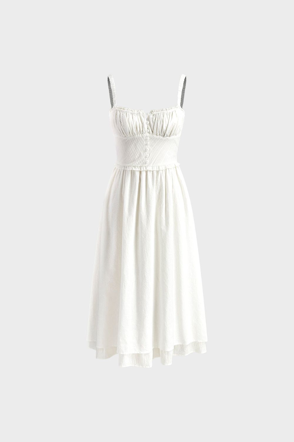 Summer Dress for Women Midi Dress with Straps and Gathering