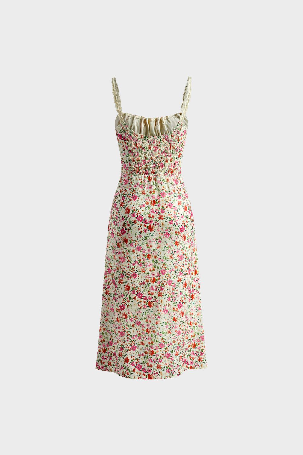 Summer Dress for Women Midi Dress with Floral Pattern and Straps