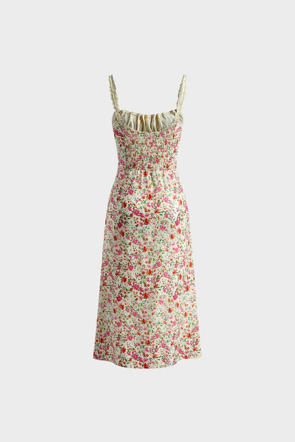 Summer Dress for Women Midi Dress with Floral Pattern and Straps