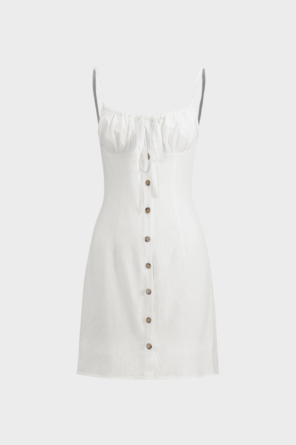 Summer Dress for Women - Strappy Dress with Button Placket