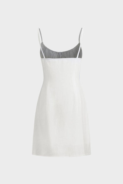 Summer Dress for Women - Strappy Dress with Button Placket