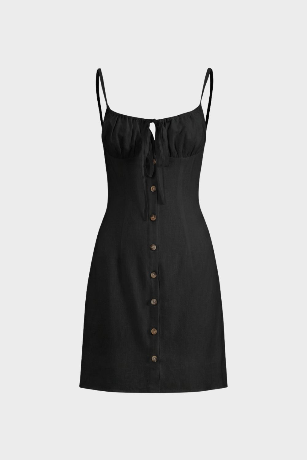 Summer Dress for Women - Strappy Dress with Button Placket