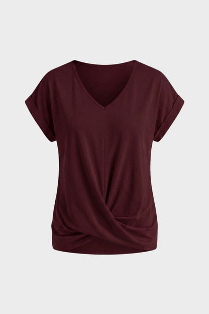 Women's V-Neck T-Shirt with Knot