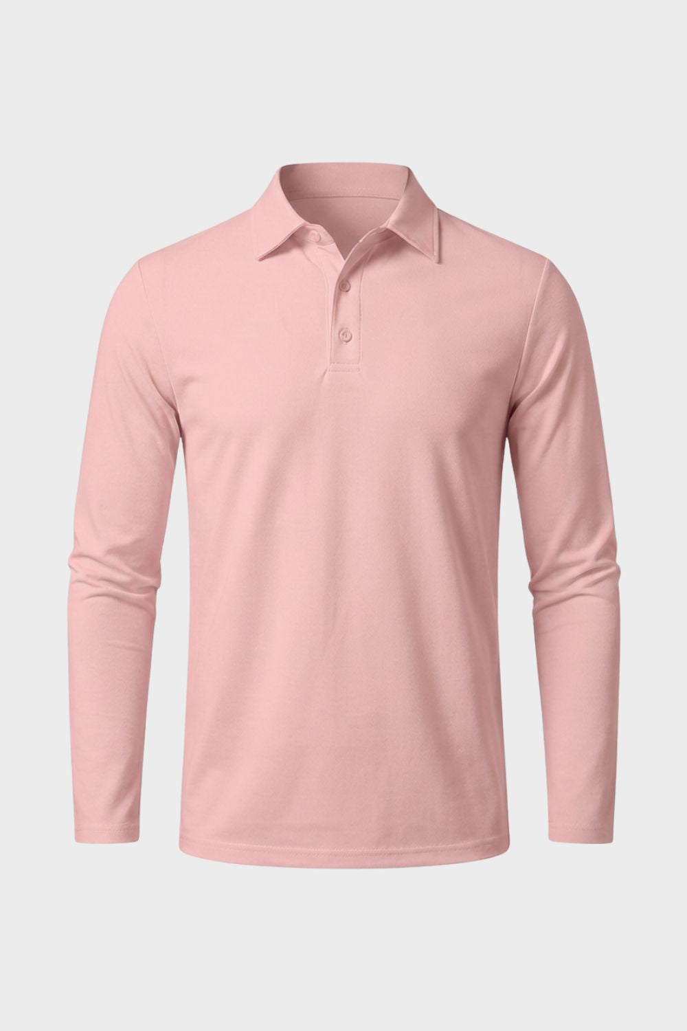 Men's Long Sleeve Polo Shirt with Button Placket
