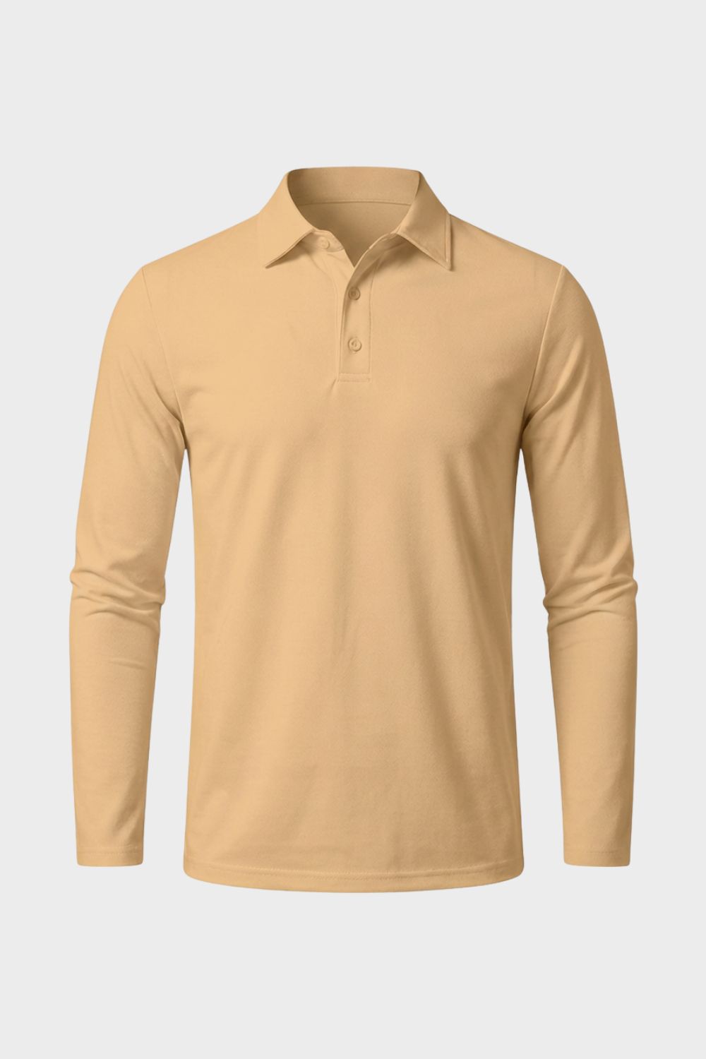 Men's Long Sleeve Polo Shirt with Button Placket