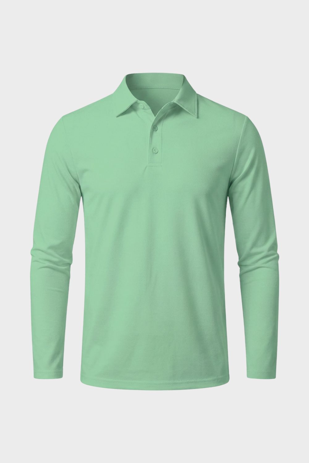 Men's Long Sleeve Polo Shirt with Button Placket