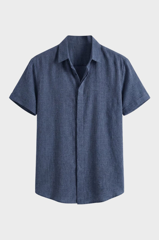 Men's Short Sleeve Shirt with Kent Collar