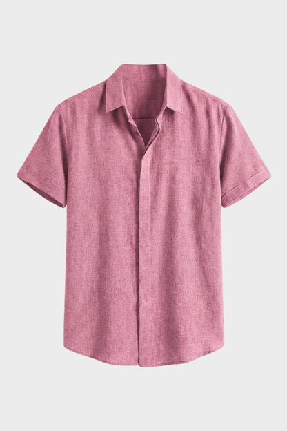 Men's Short Sleeve Shirt with Kent Collar