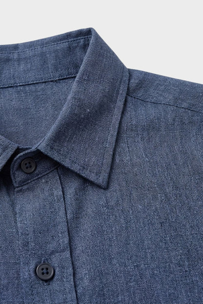 Men's Short Sleeve Shirt with Kent Collar