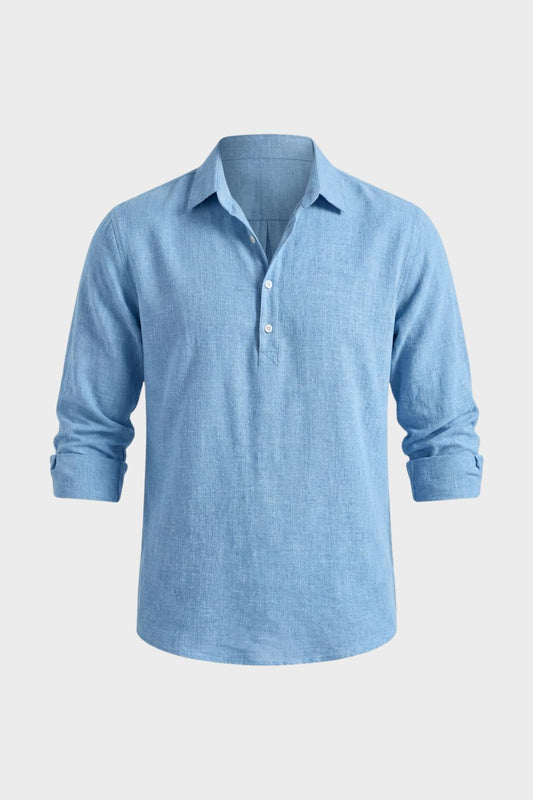 Men's Long Sleeve Shirt with Kent Collar