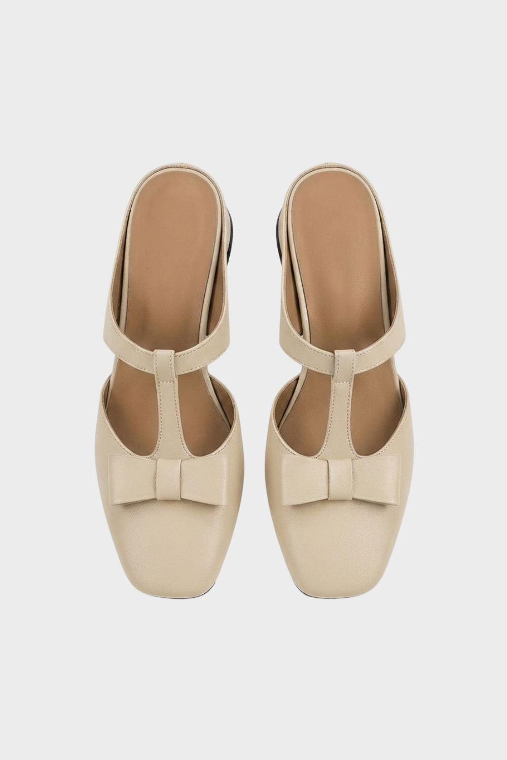 Women's Mary Jane Pumps with Bow and Square Toe