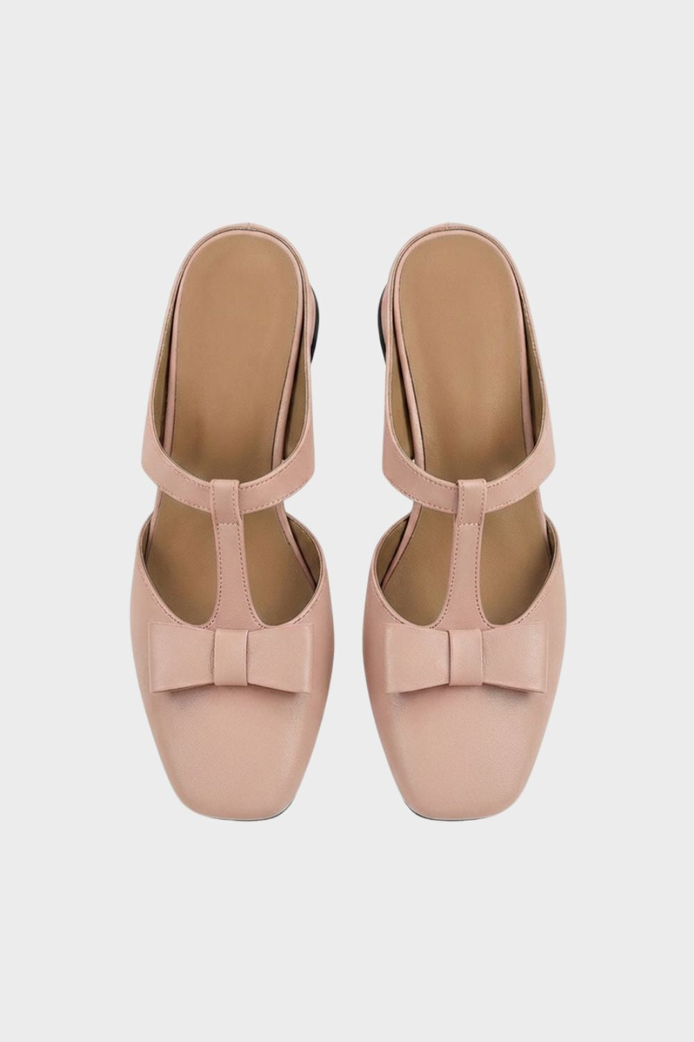 Women's Mary Jane Pumps with Bow and Square Toe