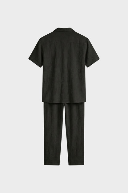 Men's Cotton Pyjama Set with Short Sleeve Shirt