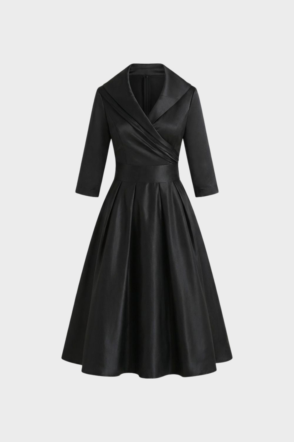 Women's A-Line Wrap Dress with 3/4 Sleeves