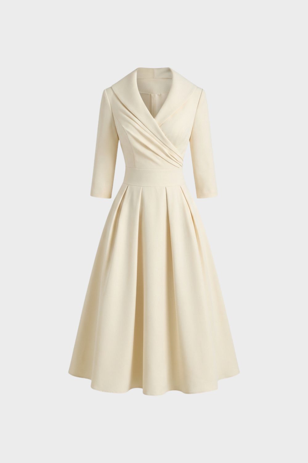Women's A-Line Wrap Dress with 3/4 Sleeves