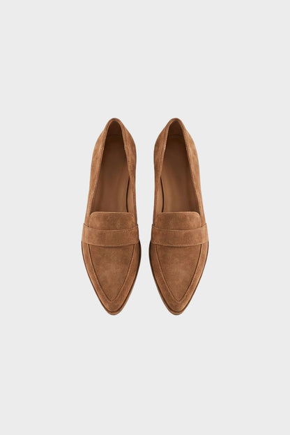 Brown Suede Loafers for Women – Pointed Shape