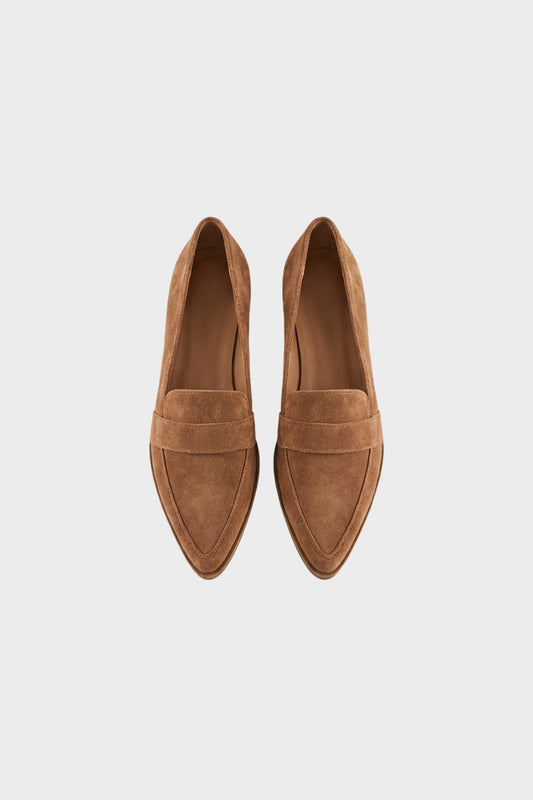 Brown Suede Loafers for Women – Pointed Shape