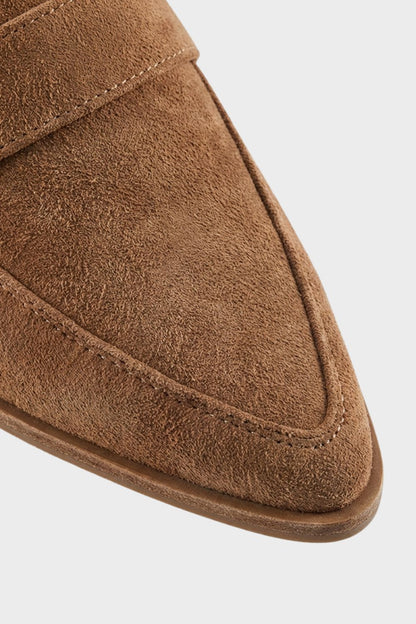 Brown Suede Loafers for Women – Pointed Shape