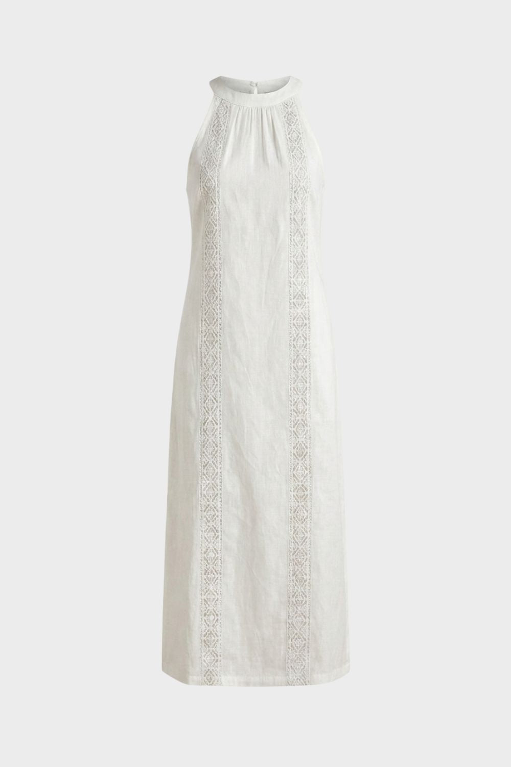 Women's Lace-Trim Linen Maxi | Slit