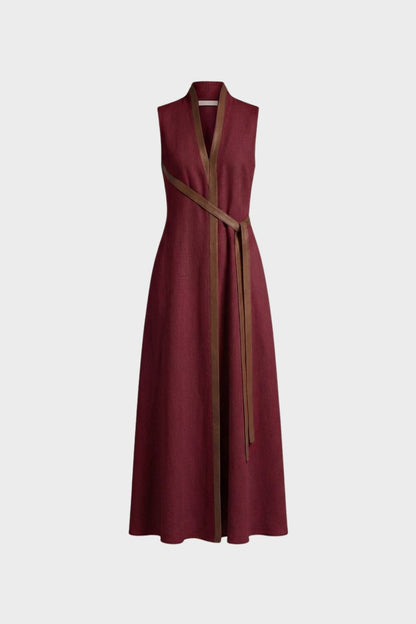 Women's Contrast-Trim Maxi | V-Neck
