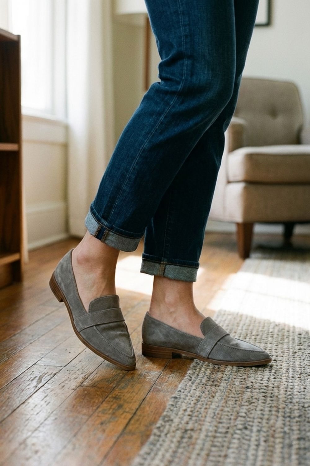 Brown Suede Loafers for Women – Pointed Shape