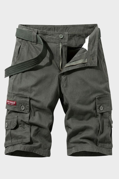 Men's Cargo Shorts with Pockets and Belt