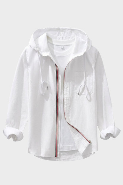 mens lightweight hooded jacket casual zip up hoodie style | Camden-London