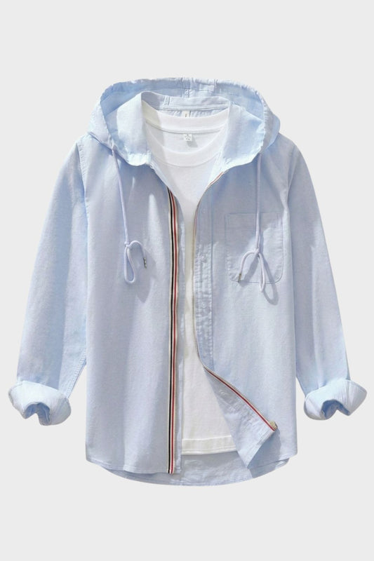 mens lightweight hooded jacket casual zip up hoodie style | Camden-London