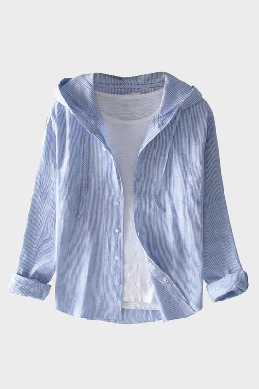 Men's Shirt with Hood and Stripes