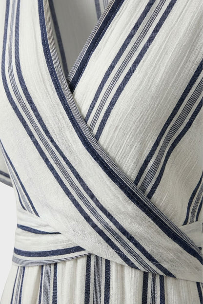 Women's Striped Wrap Maxi | V-Neck