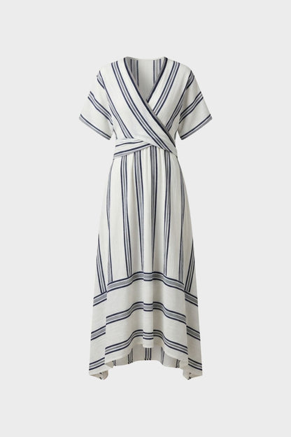 Women's Striped Wrap Maxi | V-Neck