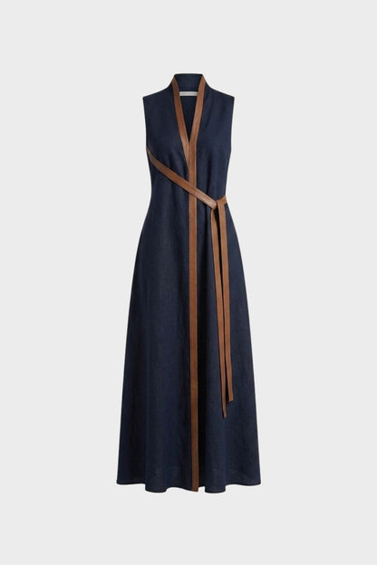 Women's Contrast-Trim Maxi | V-Neck