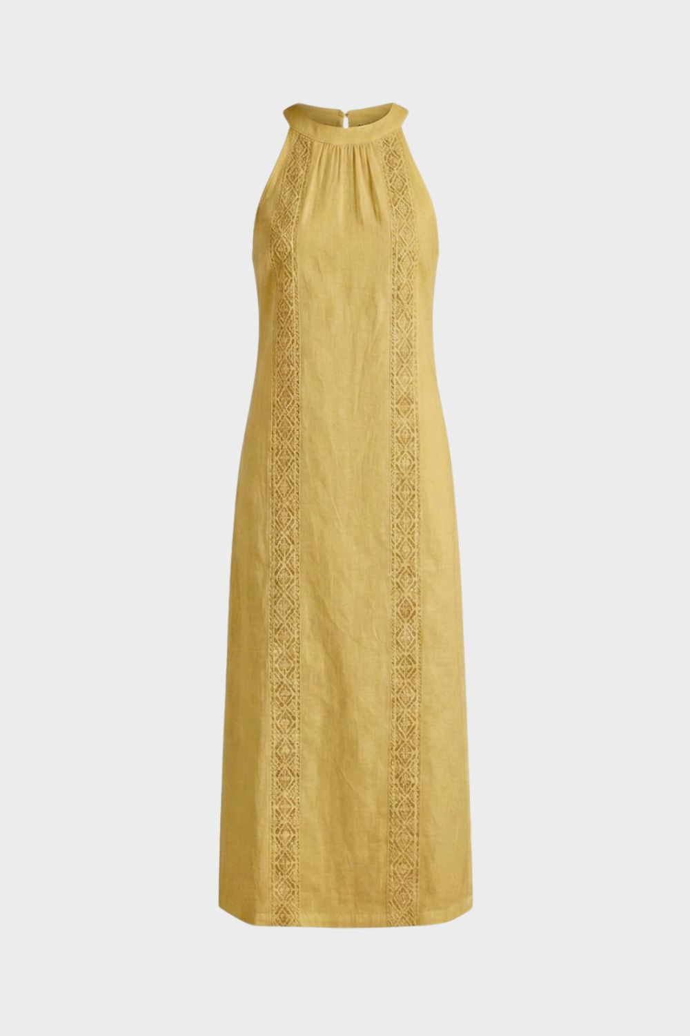 Women's Lace-Trim Linen Maxi | Slit
