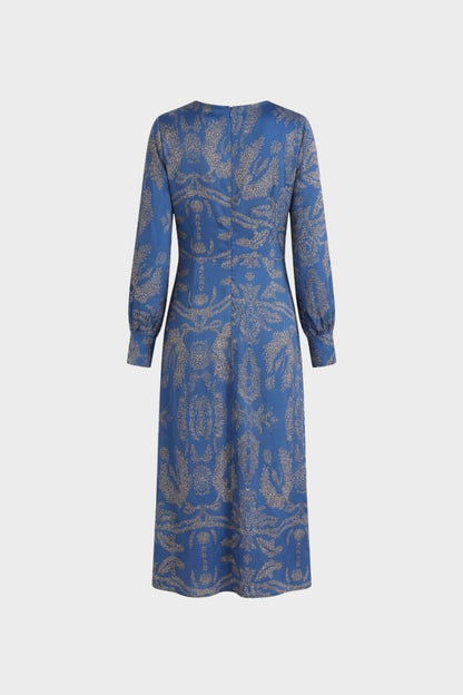 Midi Dress for Women in Wrap Style with V-Neck