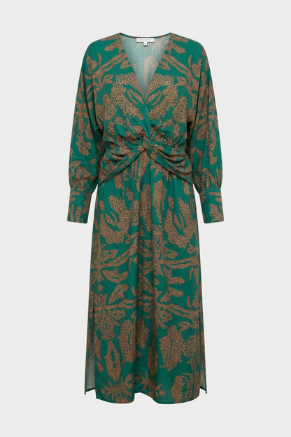 Midi Dress for Women in Wrap Style with V-Neck