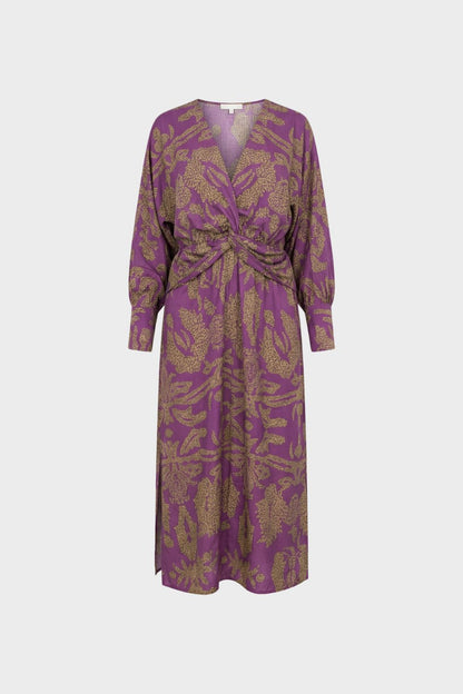 Midi Dress for Women in Wrap Style with V-Neck