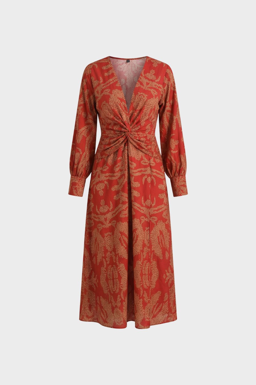 Midi Dress for Women in Wrap Style with V-Neck