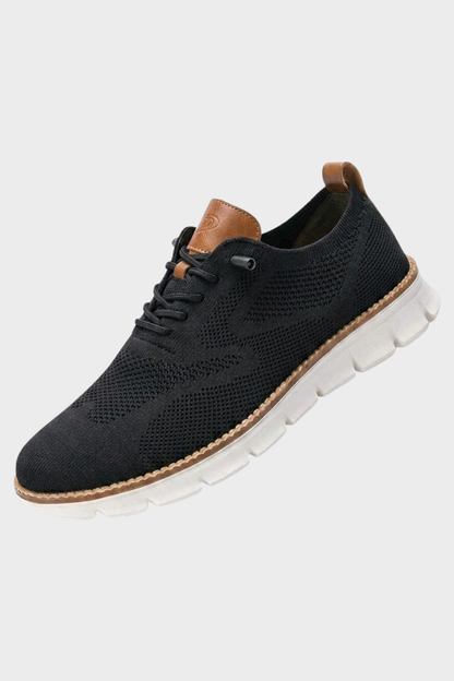Men's Sneakers with Lacing and Knitted Look