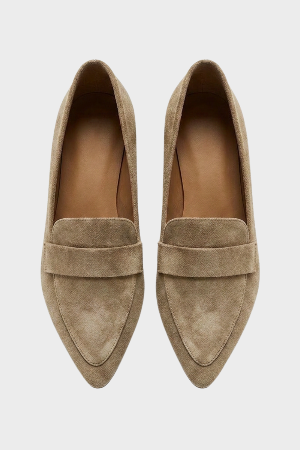 Brown Suede Loafers for Women – Pointed Shape