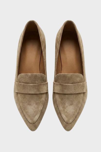 Brown Suede Loafers for Women – Pointed Shape