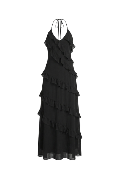 Women's Ruffle Maxi Dress | Halter