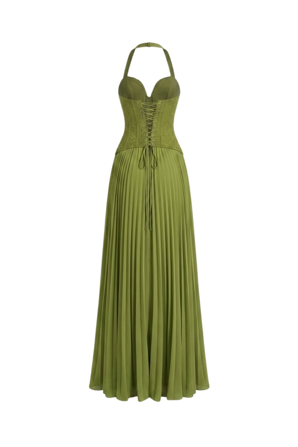 Women's Corset Pleated Maxi | Halter