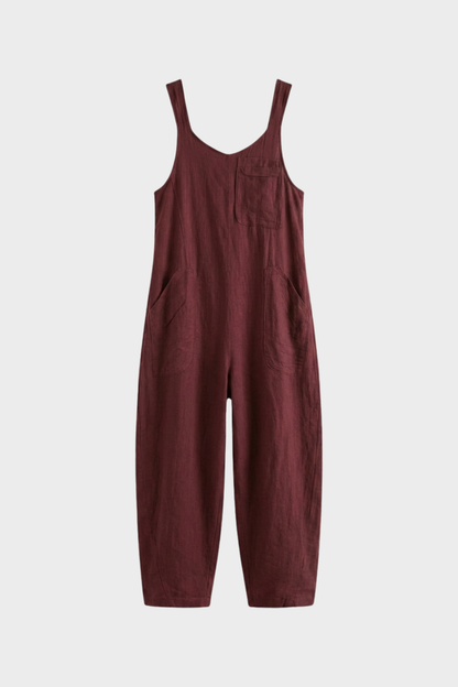 Women's Linen-Look Jumpsuit | Loose