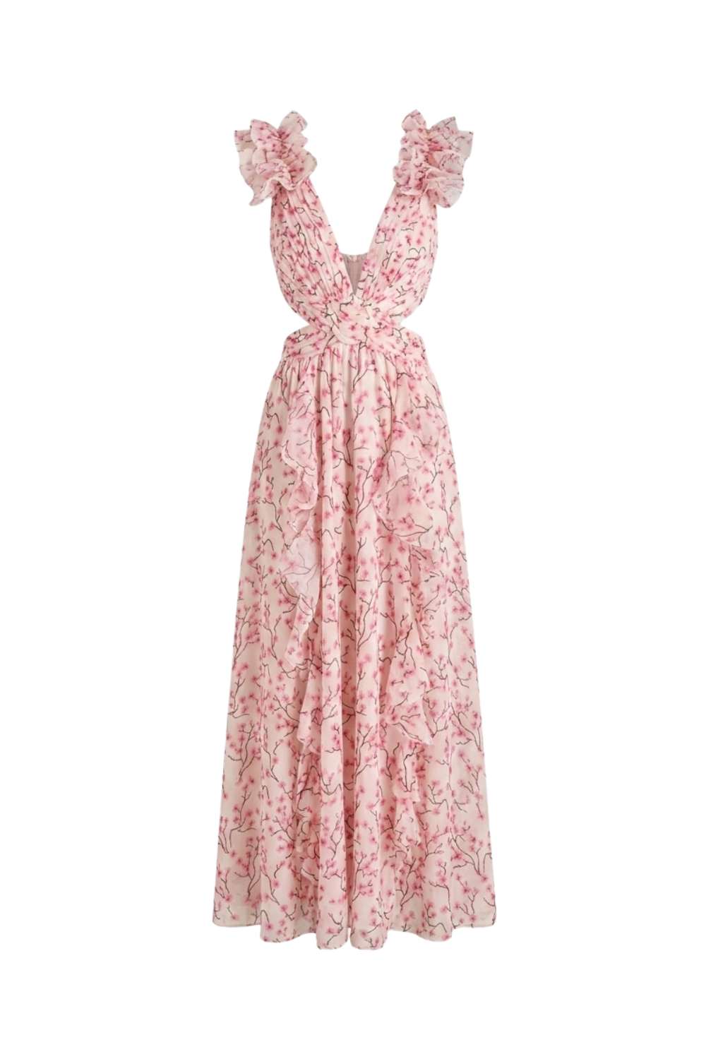 Women's Floral Maxi Dress | Cut-Out