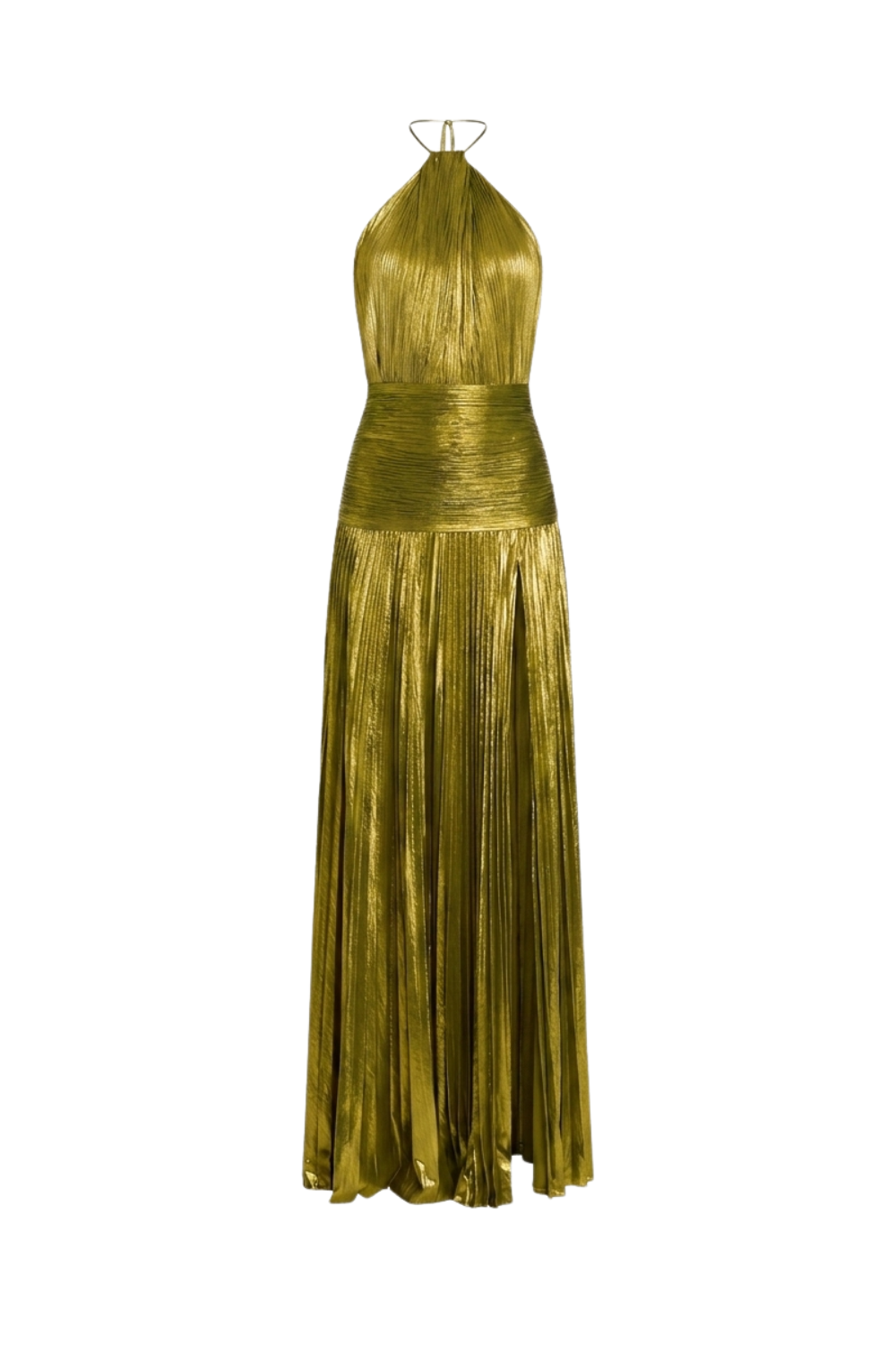 Women's Metallic Halter Maxi | Slit