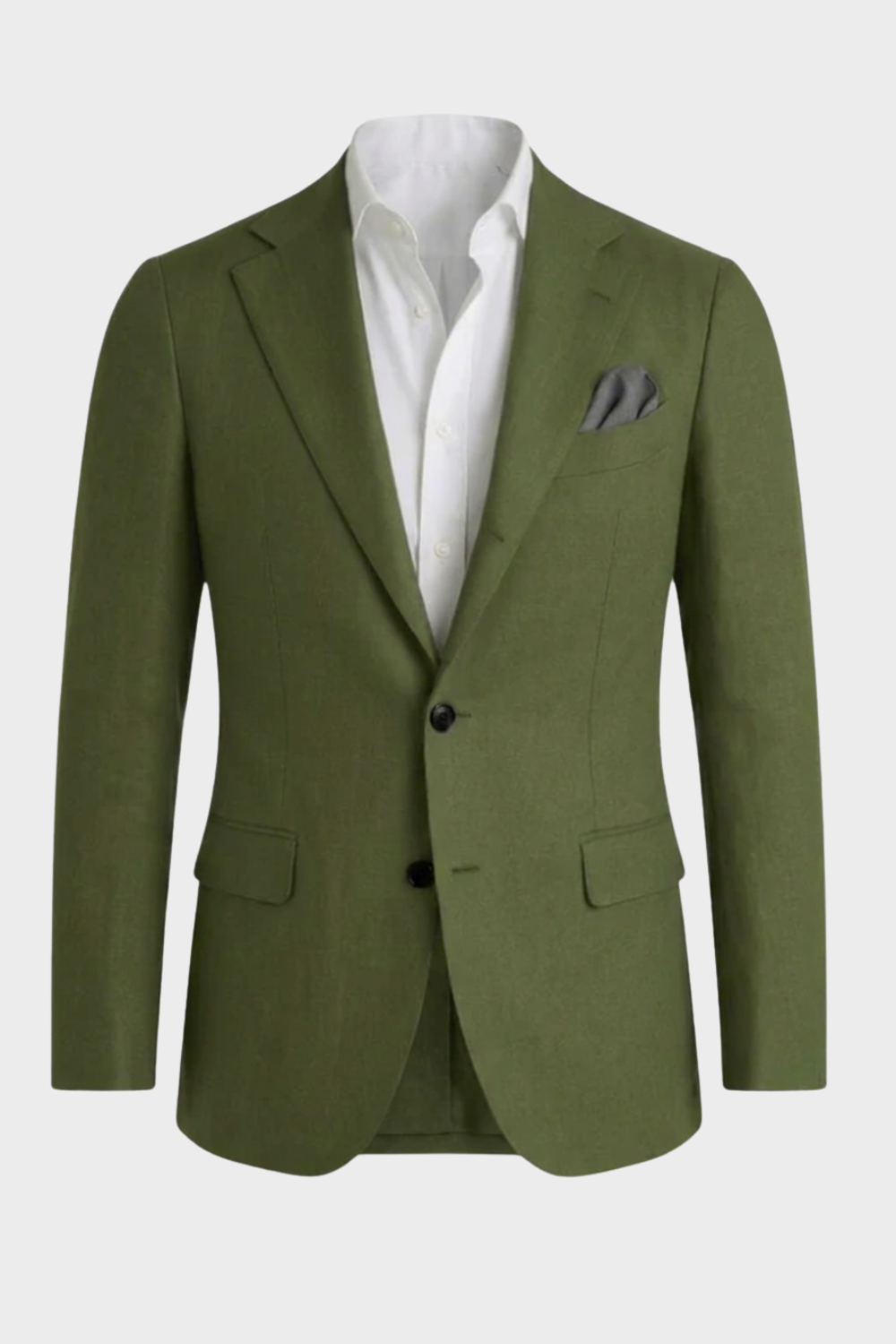 Men's Checked Blazer with Notched Lapel and Button Placket