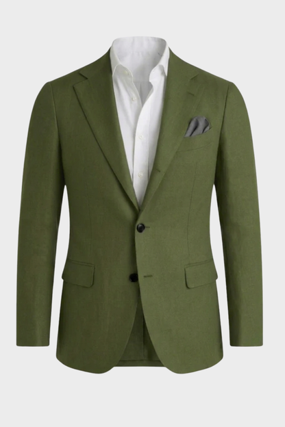 Men's Checked Blazer with Notched Lapel and Button Placket