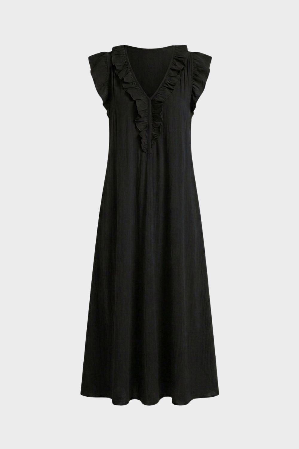 Women's Linen-Look Maxi Dress | Ruffle