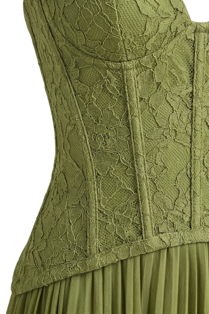 Women's Corset Pleated Maxi | Halter